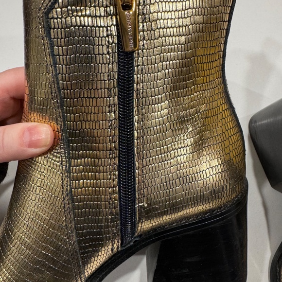 Vince Camuto Sojetta Square Toe Bootie Bronze Lizard 6.5 - Picture 7 of 13
